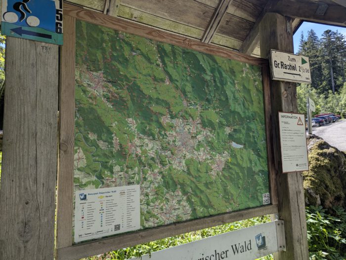 Kartenausschnitt des Bayerischen Waldes