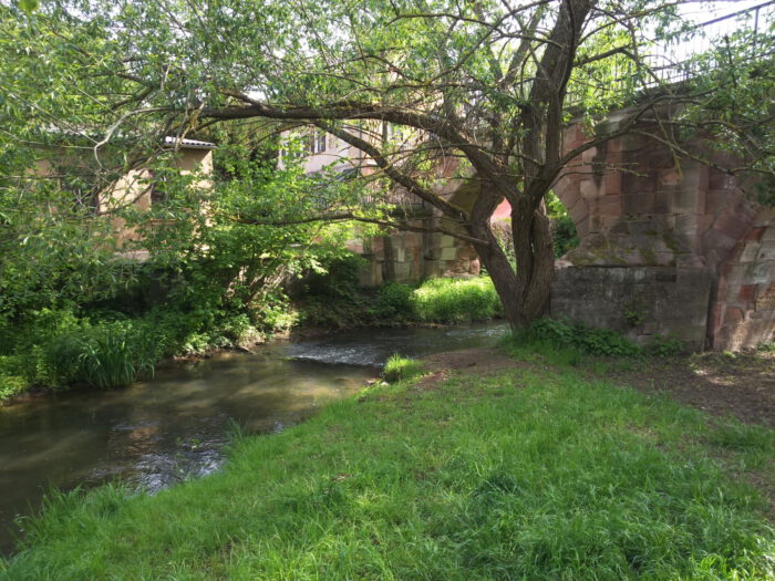 Die Schwabach an der westlichen Stadtmauer